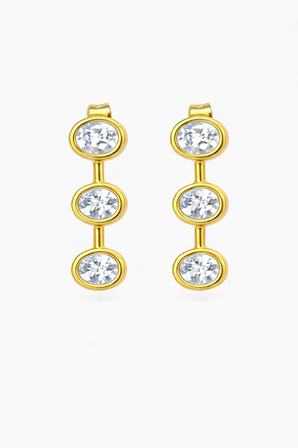 Trio Spark Crystal Drop Earrings