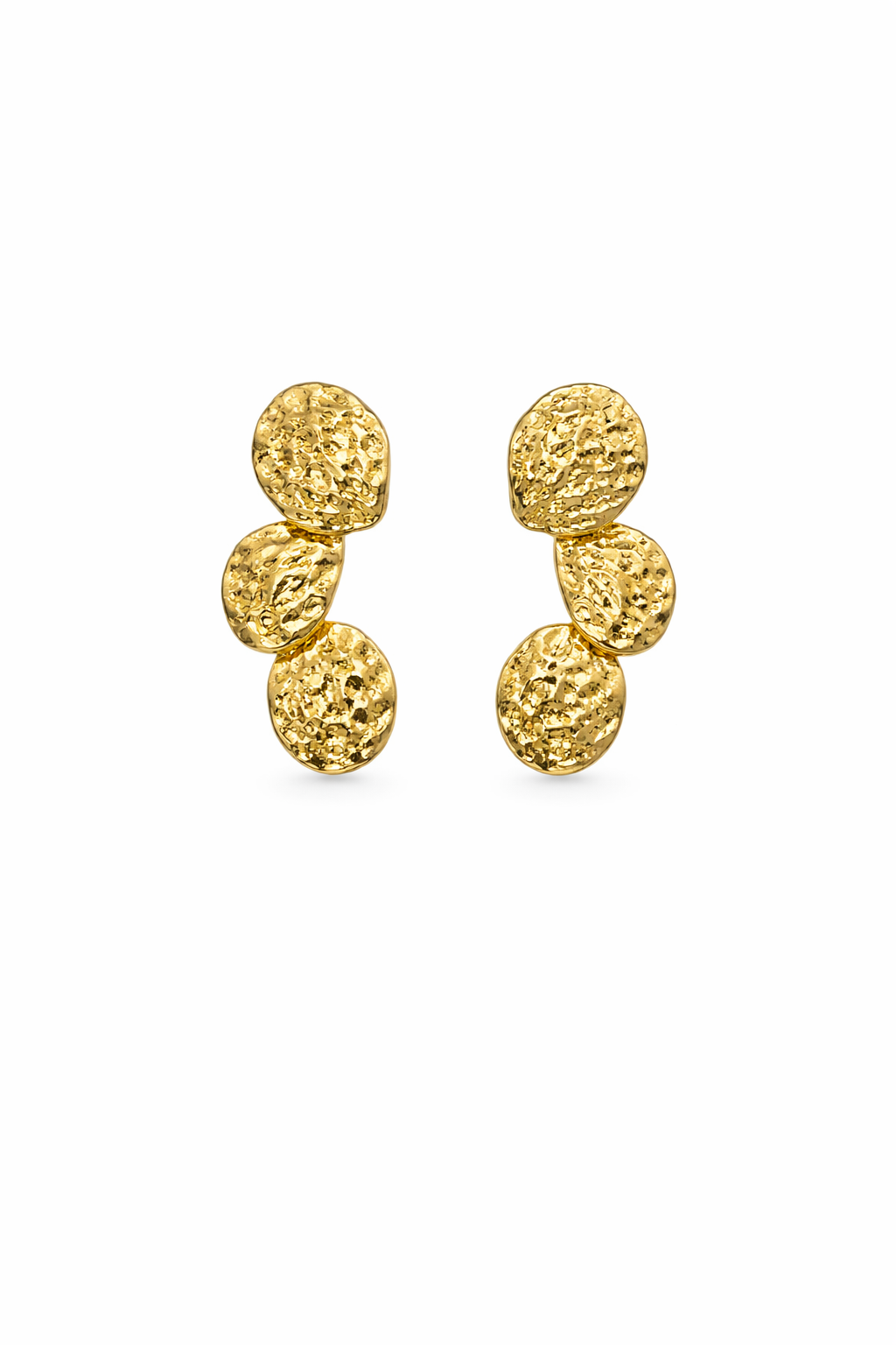 Aurora Textured Gold Drop Earrings
