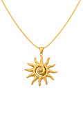 Solara Sunburst Gold Pendant Necklace
