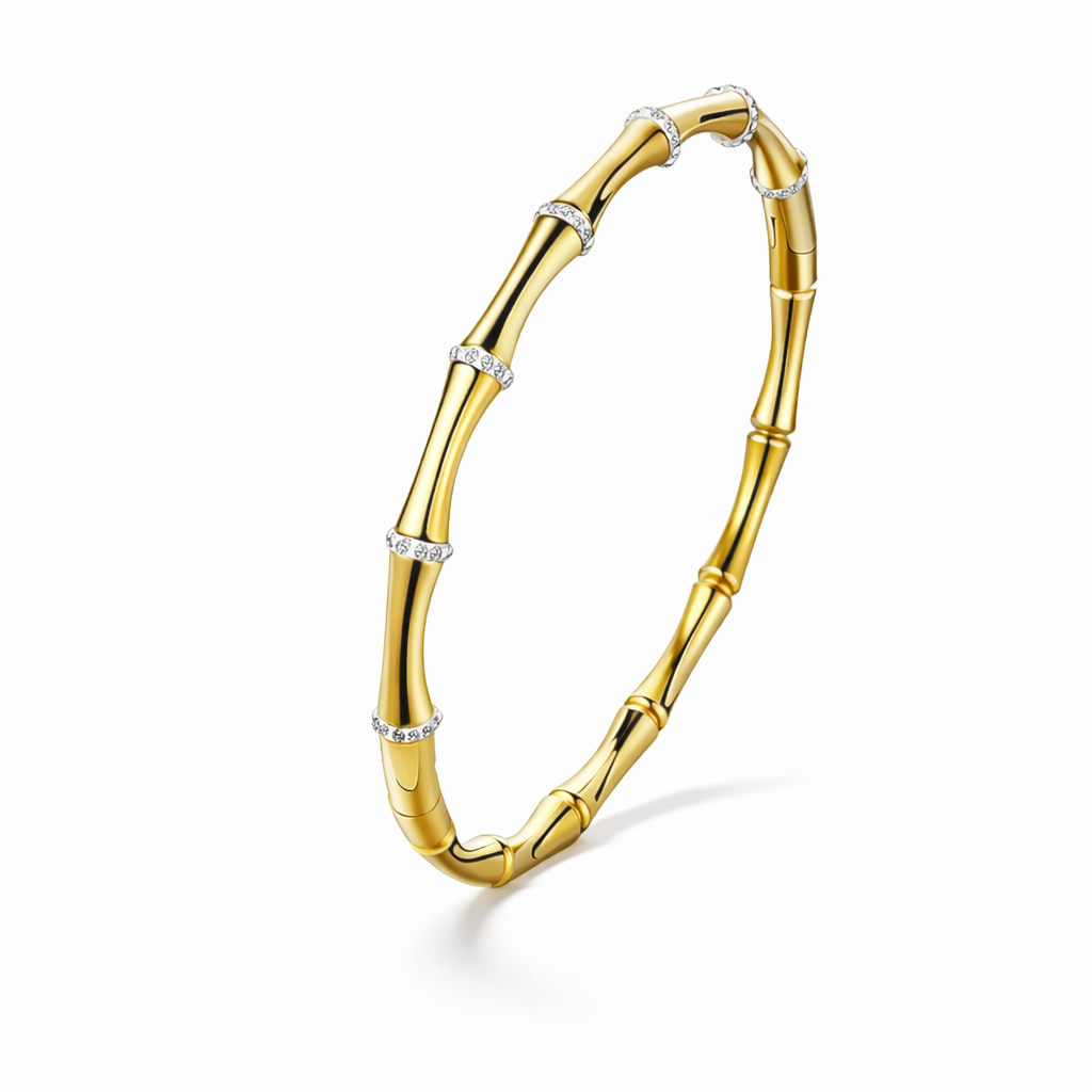 Luna Bamboo Gold Cuff Bracelet
