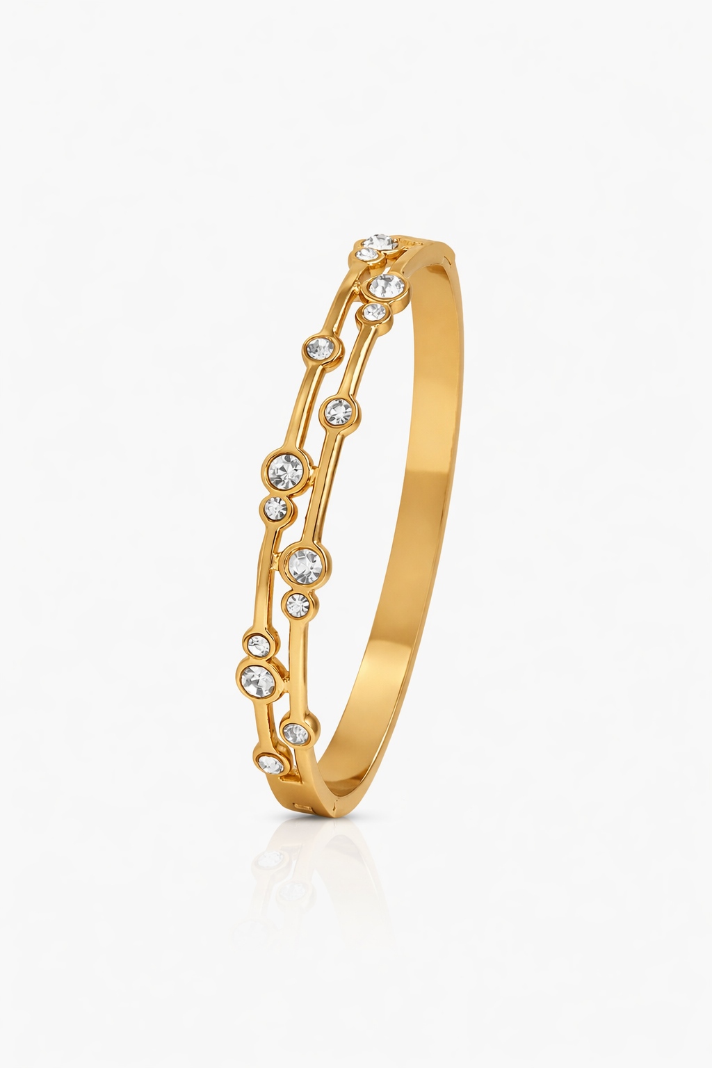 Celeste Crystal Line Gold Cuff Bracelet
