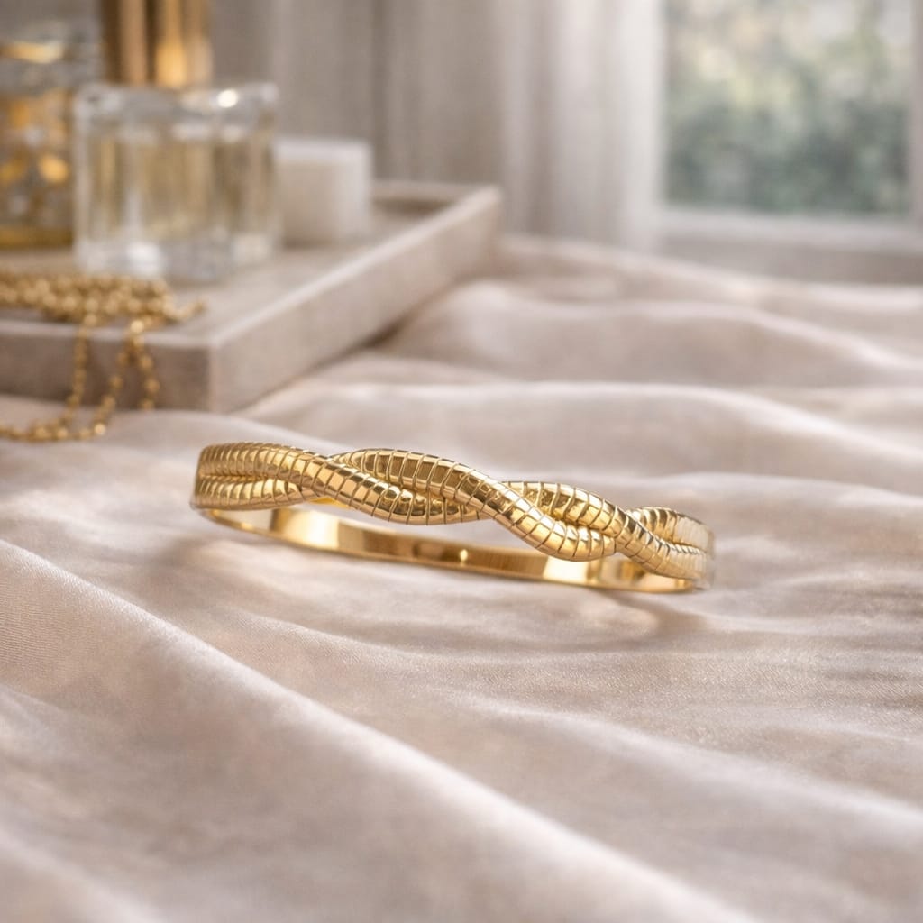 Serpentina Twist Gold Cuff