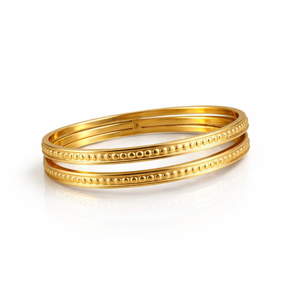 Duo Bead Gold Cuff