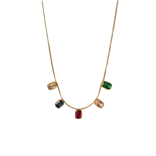 Prism Gemstone Charm Necklace